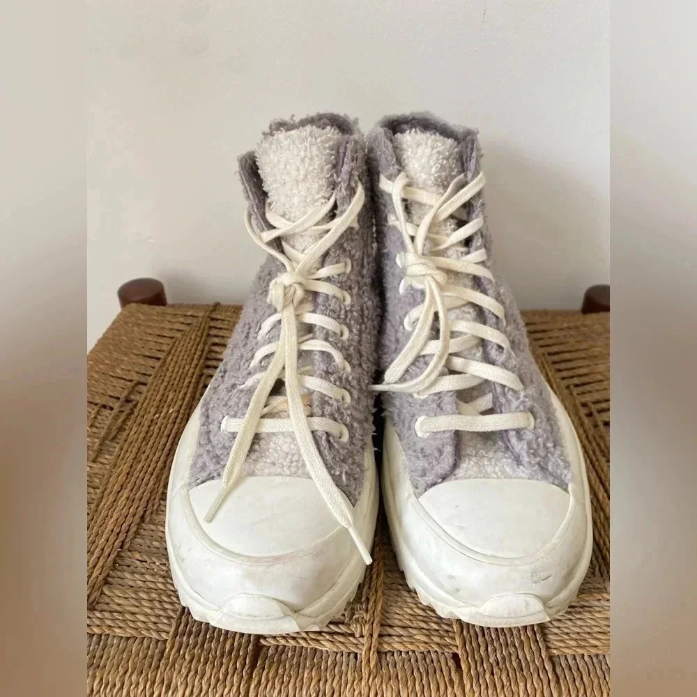 Converse Run Star Hike Sherpa Sneakers Women’s 9.5 Chuck Taylor Shoes Platform